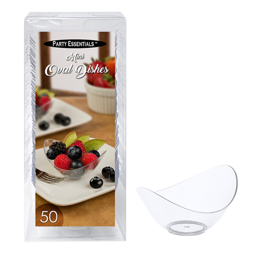 2.76" x 2.24" Clear Mini Oval Dishes