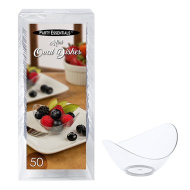 2.76" x 2.24" Clear Mini Oval Dishes