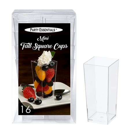 Mini Tall Square Cups - RE6485 - 16pcs/pk