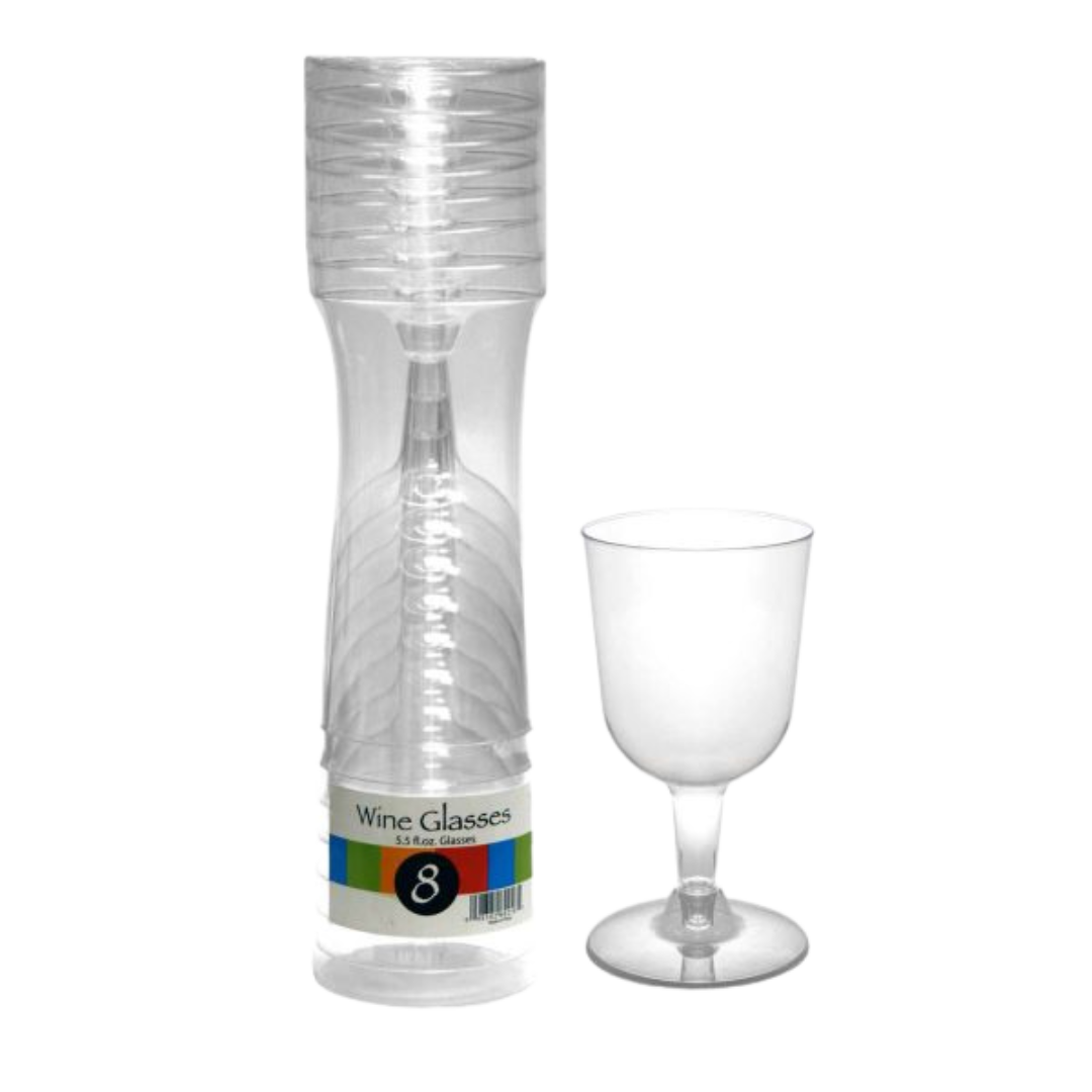 5.5oz Clear Wine Glasses - 8pcs/pk