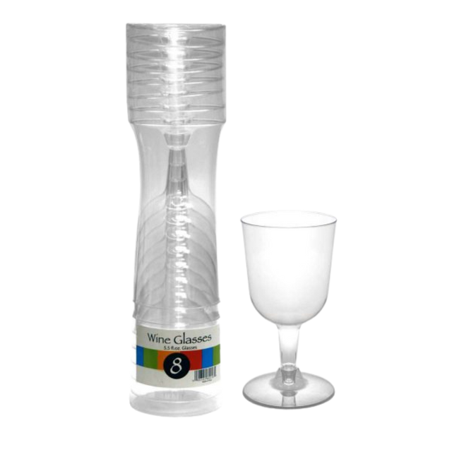 5.5oz Clear Wine Glasses - 8pcs/pk