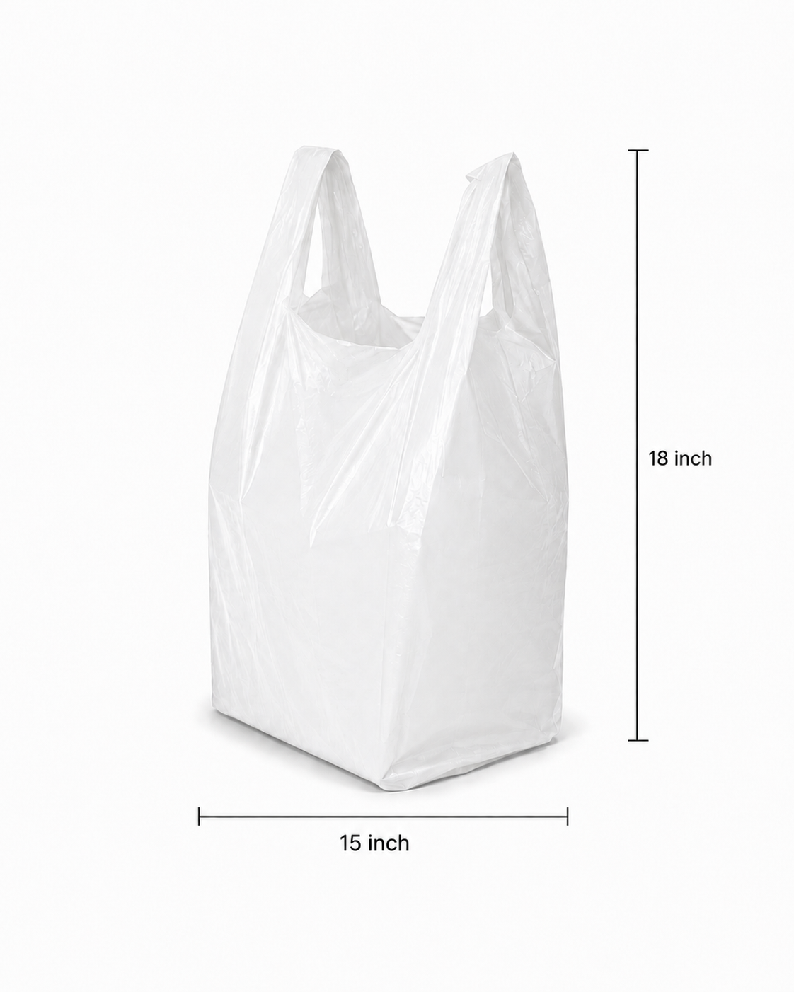 15" x 18" White Low Density Shopping Bags - S2