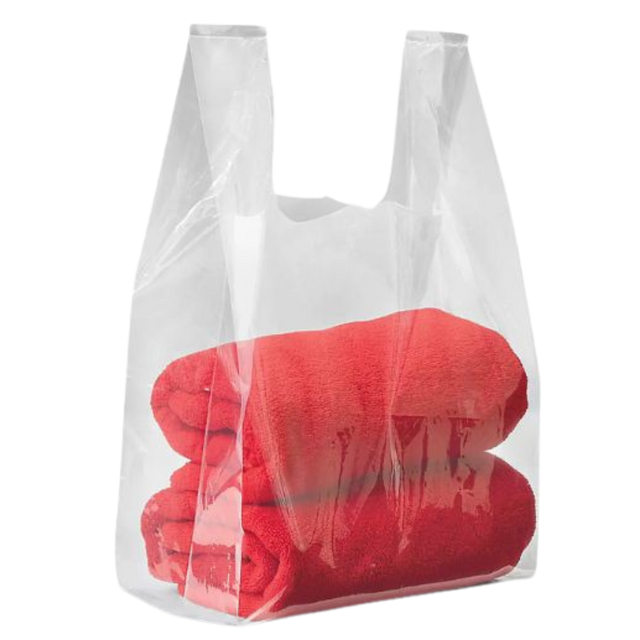 18" x 21" Clear Low Density Shopping Bags - 15lb