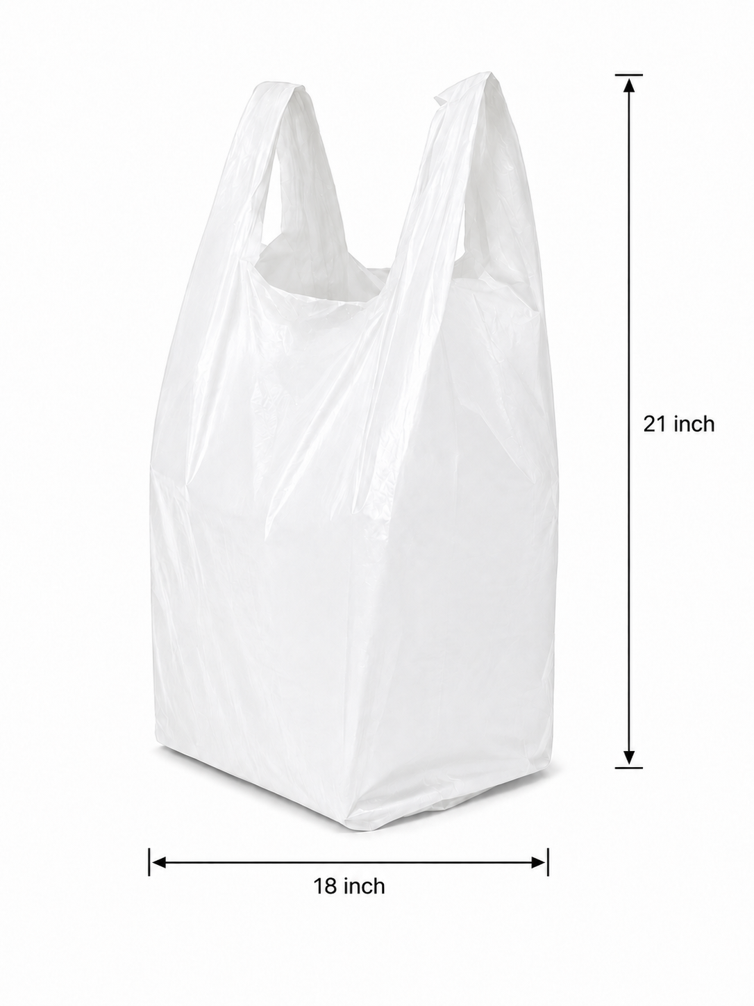 18" x 21" White Low Density Shopping Bags - S4