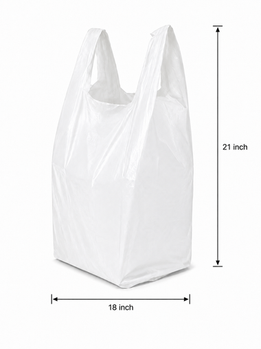 18" x 21" White Low Density Shopping Bags - S4