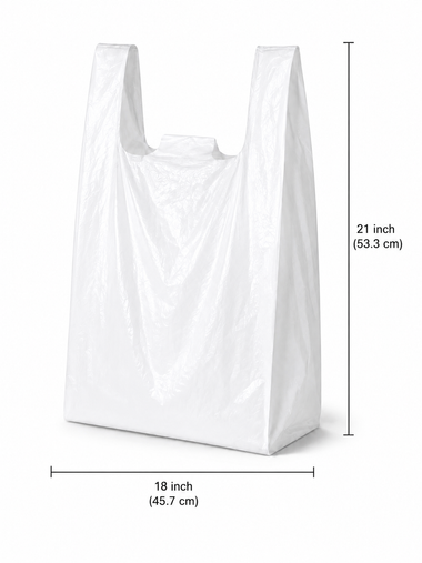 18" x 21" White Low Density Shopping Bags - S4