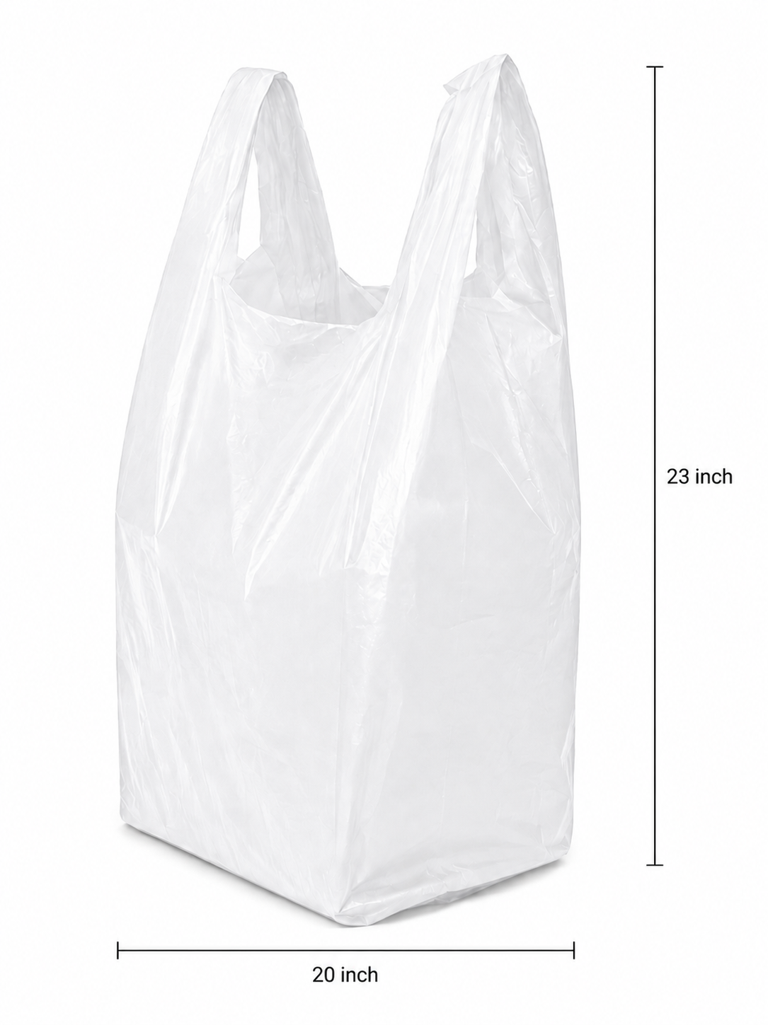 20" x 23" White Low Density Shopping Bags - S6