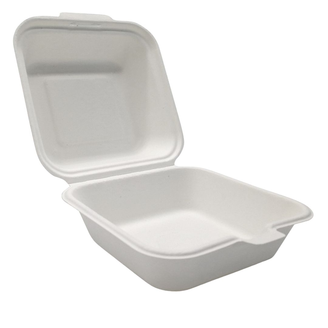 Sugarcane/Bagasse-Take-Out-Container-(SC1551-GV)-5.5"-x-5.5"-x-2.8"---Green-Valley