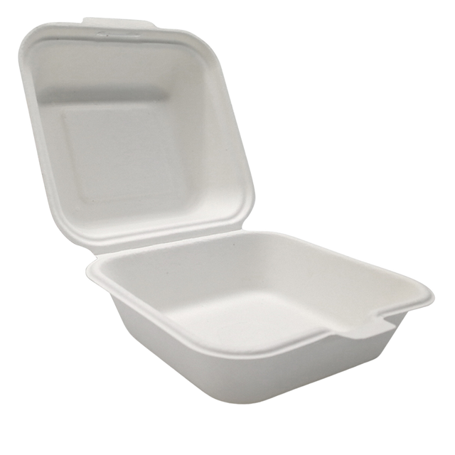 Sugarcane/Bagasse-Take-Out-Container-(SC1551-GV)-5.5"-x-5.5"-x-2.8"---Green-Valley