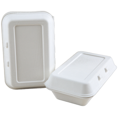 Sugarcane/Bagasse Take-Out Container (SC1851-GV / SC1853-GV) 8.5" x 5.5" x 3", 1-Comp. - Arrow