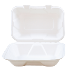 Sugarcane/Bagasse Take-Out Container (SC1961-GV) 9" x 6" x 3", 1-Comp - Green Valley
