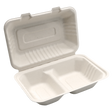 9" x 6" x 3" Sugarcane Take-Out Container - 2-Comp.