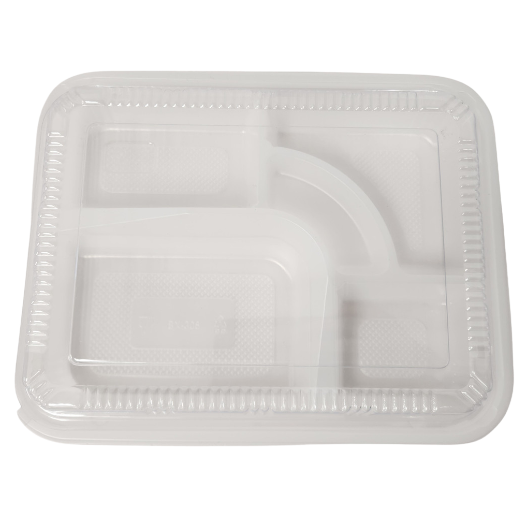 Bento Box (BX306, Plastic Bento Box 306) 10.55'' x 8.19'', 5-comp - BX Packaging