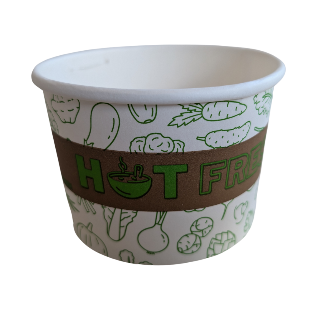 12oz Printed  Paper Soup Cup - 500 pcs