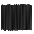 6" Unwrapped Black Cocktail Straws