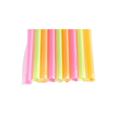 10" Individually Wrapped Neon Coloured Bubble Tea Straws