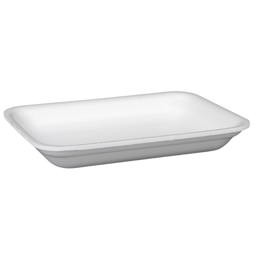 Foam Tray - White (52P102P) 8 X 5.75 X 1.2" - Pactiv