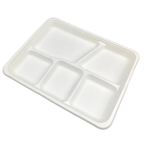 10" x 8" Sugarcane Trays - 5-Comp.