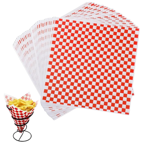 Grease Proof Wax Paper - Red Checker - WP1212R-MC - 2000 pcs