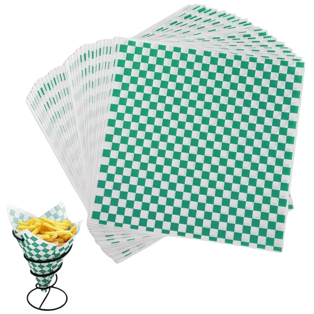 Wax Paper - Green Checker (WRP125)